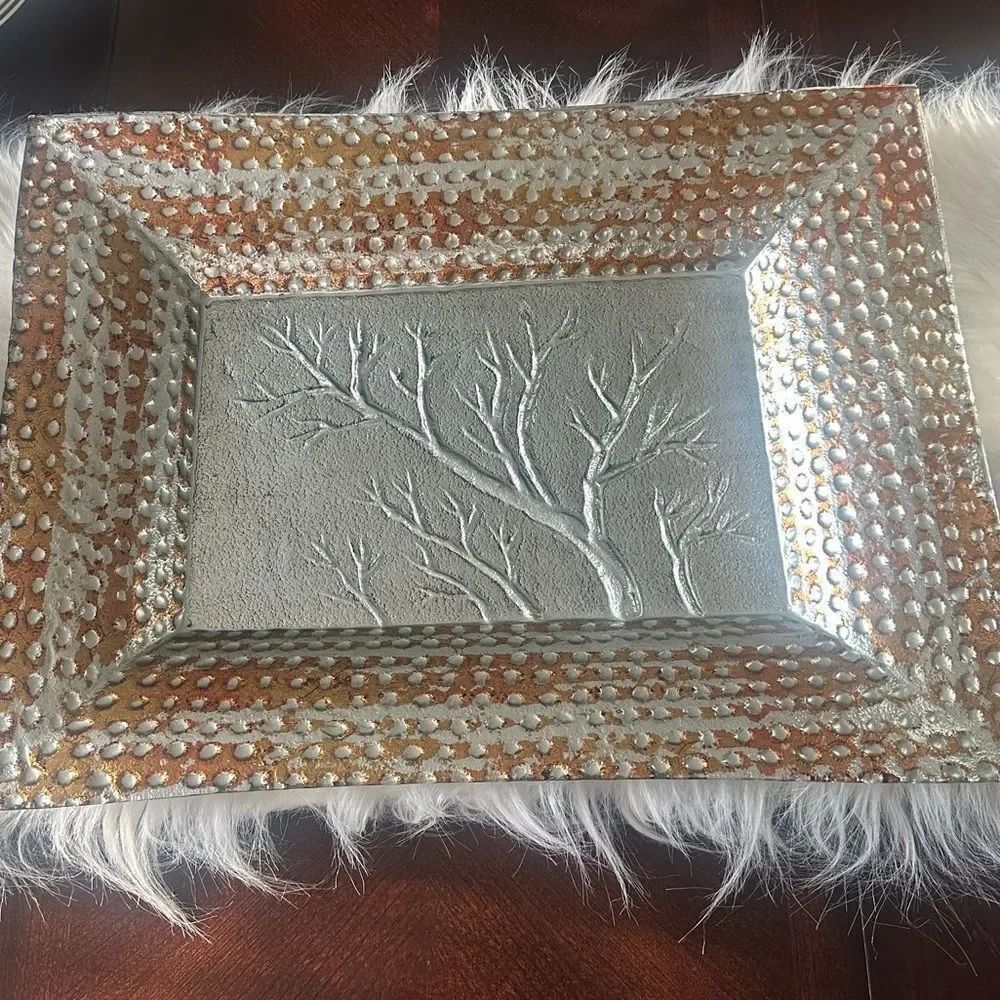Pier 1 Glass Rectangular Decorative Tray